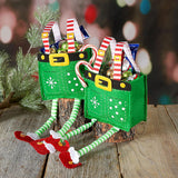 Elf Pants Christmas Treat Bags, Set Of 6 Gift Bags For Children Holiday Parties Teachers Decorations