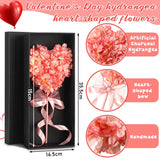 1 Set Heart Shaped Artificial Hydrangea Decor, Romantic Valentine Heart Flower For Home Table Vase Decoration, Pink Red Floral Decor Small Thoughtful Gift For Her Women (Pink)