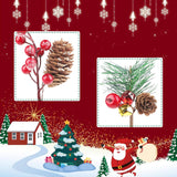 36 Pcs Artificial Christmas Pine Picks Christmas Berries Artificial Stem With Pinecones Apples Bells Christmas Flower Picks For Christmas Tree Wreath Arrangement Winter Holiday Decor