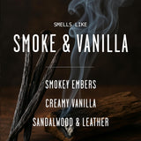 Smoke And Vanilla Candle I Scented Black Candles For Men Or Women - Fire Wood, Vanilla & Smoke Soy Wax Mens Candle - Infused W/Essential Oils | Long-Lasting 50Hr Burn, 9Oz I Non Toxic I Made In Usa