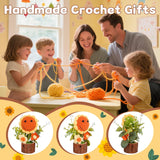 Crochet Sunflower Appreciation Gift Ideas: Emotional Support Artificial Flowers Home Decoration Office Window Decor Handmade Birthday Gifts For Women Teachers