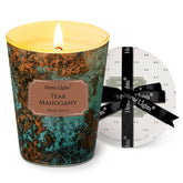 Homelights Large Jar Candle | 1-Wick Long-Lasting Scented Candles, 6.7Oz Natural Soy Wax Candle For Home Scented, Industrial Chic Gifts For Women & Men, Teak Mahogany