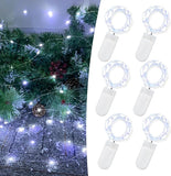 6 Pack Battery Operated Fairy Lights 7FT 20 LED Cool White String Lights Mini Twinkle Lights for Party Wedding Christmas Bedroom Decor