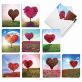 - 20 Assorted Valentine'S Day Cards Bulk (4 X 5.12 Inch) - Boxed Greetings (10 Designs, 2 Each) - Heart Trees Am8994Vdg-B2X10