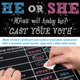 Baby Gender Reveal Party Supplies Kit, Photo Props Games Decorations,Boy Or Girl, Includes 3 Game Posters (11X17), 3 Signs (8X10), 1 Erasable Marker, 48 Blue And Pink Voting Stickers