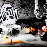15 Pcs Halloween Party Balloons Skull Balloons Black And White Striped Skeletons Balloon Nightmare Skull Foil Balloons For Halloween Christmas Birthday Baby Shower Themed Party Decorations