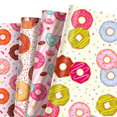 12 Pcs Gift Wrapping Paper, Donut Cartoon Theme Design Wrapping Paper For Children'S Birthday, Holiday Party, Baby Shower Gifts Packing Supplies(27 X 20 Inches Each)