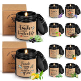 10 Pcs Valentines Teacher Appreciation Gifts In Bulk 3.5 Oz Best Teacher Candle May You Be Proud Of The Work Thank You Gifts For Teachers Women Holiday Favros, 10 Fragrances(Black)