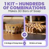 Ultimate Deluxe Soap Making Kit - All-In-One Soap Making Supplies With 6Lbs Soap Base, 8 Dyes, 8 Essential Oils, Silicone Molds, Cutters, All Essential Tools & Instructions, Gift Bags & Boxes