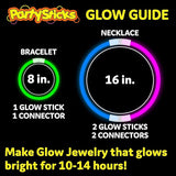 100 Pack 8 Inch Glow Sticks Party Favors Neon Glow Necklaces Bracelets with Connectors