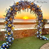 4 Pack Artificial Sunflower Garland Silk Sunflower Hanging Vine Garland With Flowers Green Leaves For Wedding Table Garden Craft Party Decoration