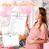 Wishes For Baby Game Kit For Baby Shower - Floral, Wild Flower Spring Theme - 30 Fill In Game Cards & 1 Answer Card For Baby Shower, Funny Gender Reveal Party Favor, Activity & Supplies - B05