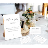 Date Night Ideas, Bridal Shower Games, Bridal Shower Decorations, Bridal Party Decorations, Bachelorette Party Games, Couples Games,1 Wooden Play Sign With Stand And 50 Cards Set
