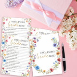 Wildflowers Wedding Games Cards, Who Knows Bride Best Games, Spring Flowers Theme Bridal Shower Game, Bachelorette Party Supplies Engagement Party Favors, Boho Bridal Shower Decorations -06
