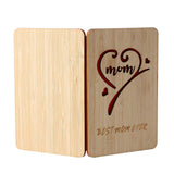 Wooden Mother'S Day Card, Best Mom Ever Birthday Card,Handmade Bamboo Birthday Gifts For Mum/Her/Wife