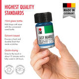 Marabu Easy Marble Paint - Steel Blue - Forge Your Artistic Path with the Strength, Grace, and Cool Elegance of Sleek Steel - 15ml