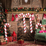 12Pcs Inflatable Candy Canes For Christmas Decorations,35 Inch Candy Sticks Balloon,Large Candy Canes Balloons For Xmas