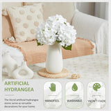 24" White Full Faux Hydrangea Flowers, Real Touch Hydrangeas Spring Flowers Artificial Silk Flowers For Home Decor Indoor Wedding Table Centerpieces Party 3 Pcs