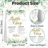 6 Sets Bottle Chug Baby Shower Game Baby Shower Favor Green Funny Plastic Bottles Disposable Diapers Greenery Eucalyptus Themed Sign For Gender Reveal Games Changing Diaper Race Game Decoration