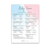 Gender Reveal Party Game — Baby Trivia Game — Pack Of 25 — Minimalist Pink Or Blue Fun Baby Facts Games, Blue Or Pink Trivia Gender Neutral Baby Shower Games Activities, Coed Couples Shower G752-Trv