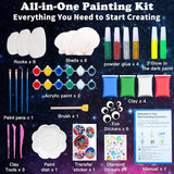 Glow In The Dark Rock & Shell Painting Kit Arts And Crafts For Kids Ages 6-12, Kids Craft Paint Kit, Art Supplies Toy, Creative Painting Kits, Christmas Toy Gifts For Boys Girls