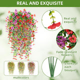 12 Pack Artificial Hanging Flowers Plants For Outdoors 30 Inch Uv Resistant Fake Plastic Faux Artificial Plants Bulk For Planter Porch Patio Yard Garden Wedding Wall Indoor
