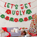 Christmas Party Decorations - Let'S Get Ugly Banner, Sweaters Garland For Ugly Christmas Sweater Party Decorations