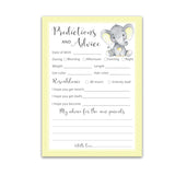 Yellow Elephant Prediction And Advice Cards - Pack Of 25 - Girl Boy Baby Shower Games, New Parents, Mom & Dad To Be, Mommy & Daddy Message, Couples Coed Shower Activity Keepsake Book Yellow G521-Pdav