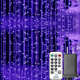Black Light Curtain String Lights 10ft x 10ft 306 LED UV Glow Party Lights with Remote for Bedroom Halloween Decor