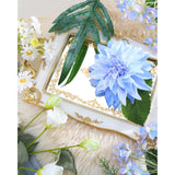 Fake Artificial Flowers Bouquet,Faux Silk Dahlia Flower Bouquet Floral Arrangement Fake Plant Decor For Tables Centerpieces,Home Office Party Wedding Decor(Blue)