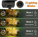 8 Pack 76 LED Solar Spot Lights 2 in 1 IP65 Waterproof Landscape Flood Lights Warm White