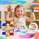 Washable Finger Paint For Kids, 8Oz X 8 Colors - Non-Toxic, Thick Finger Paint For Toddlers, Art Supplies For Home & Classroom Use, Large Bottles