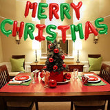 Merry Christmas Letter Balloons Banner, Christmas Backdrops For Photography, Red And Green