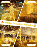 2 Pack 66FT Battery Operated LED String Lights 200 LED Waterproof Fairy Twinkle Lights