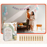Boho Safari Baby Shower Games, Don'T Say Baby Game For Baby Shower (One Sign With 50 Mini Clothespins), Pampas Grass Wild Animals Theme Baby Shower Decorations, Gender Reveal Game-Dsbb20