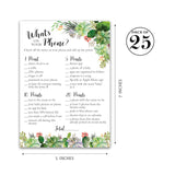 Succulents Baby Shower Games — What'S On Your Phone Game — Pack Of 25 — Gender Neutral Succulent Greenery Co-Ed Couples Shower Activity, Gender Reveal Party G300-Phn