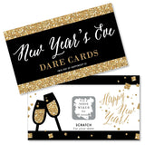 Big Dot of Happiness New Year's Eve - Gold - New Years Eve Party Game Scratch Off Dare Cards - 22 Count