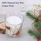 Christmas Scented Candles, 6.5Oz Soy Wax Candle With Cardinal Decals - Berry Aromatherapy Candle - Long Lasting Burn Time, Christmas Gifts For Women, Set Of 3