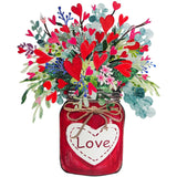Valentine'S Day 3D Pop-Up Card - 13-Inch Floral Heart Design, Includes Blank Note & Envelope, Gift For Women, Men, Kids & All Loved Ones