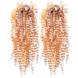 Artificial Fake Hanging Plants Flowers Basket For Outdoor Outside Porch Fall Decoration,2 Pack Faux Silk Long Vines Uv Resistant Look Real For Home Patio Balcony Wall Yard Autumn Decor