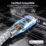 3 Pack 10FT Lightning Charging Cables Apple MFi Certified Fast Charge for iPhone iPad Nylon Braided