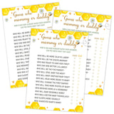 Bee Guess Who Mommy Or Daddy Games, Pack Of 30 Game Cards, Baby Shower Games, Gender Neutral Boy Or Girl, Fun Baby Game And Activity - Gn17