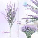 30 Bundles Artificial Lavender Outdoor Uv Resistant Fake Lavender Flowers No Fade Faux Plastic Plants 15 Inch Greenery Stems Decor For Indoor Outside Vase Bouquet Garden Porch Home Wedding (Purple)