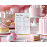 Unicorn Girl Baby Shower Games — Baby Trivia Game — Pack Of 25 — Fun Facts Pink Floral Magical Theme It’S A Girl Couples Shower Activity Sprinkle Sip See G640-Trv