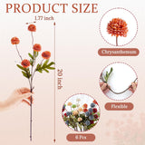 6Pc Fake Mums Flowers Artificial Chrysantnemum Flower Stem Mini Pompon Fake Flower For Diy Bouquet Home Decor (Assorted)