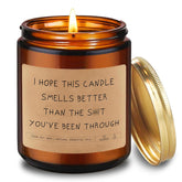 Funny Candles For Women And Men, Lavender Soy Candle With Amber Glass Jar, Get Well Gifts For Women And Men, 50 Hours Burn Time