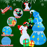 8Ft Christmas Inflatables Snowman Yard Decoration, Blow Up Christmas Tree Penguin Gift Box Outdoor Decorations With Fall