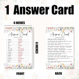 Wild Floral Baby Shower Game - Word Scramble,Baby Trivia-2 Games, 30 Pcs Double Sided Theme Game Cards With 1 Answer Card For Boy Girl, Gender Reveal Games, Baby Shower Favor And Decorations - A06
