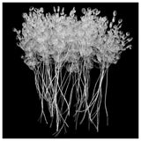 Artificial Flower Bouquet 50Pcs White Plastic Artificial Flower Stem With Crystal Acrylic Bead Drop For Wedding Party Home Decor 15Cm Crystal Bud Branches