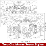 2 Pcs Christmas Coloring Posters - Jesus O Holy Night Giant Pages With 24 Color Pens - 31.4 X 43.3 Inch Xmas Huge Table Cover For Home Classroom Party Supplies Favor